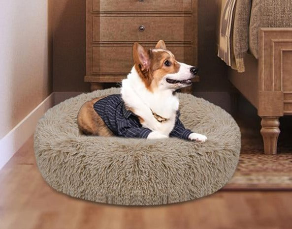 DEKO Super Soft Pet Dog Beds Kennel Round Cushion Fluffy Cat House Warm Comfortable Sleeping Mat Sofa Washable Puppy Supplies